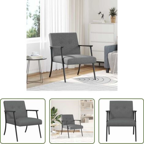 Poltrona in tessuto -  poltrona Grigio scuro 59 x 75 x 78 cm Tessuto