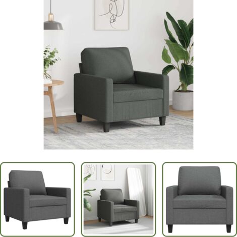 Poltrona in tessuto -  Poltrona Grigio Scuro 60 cm in Tessuto