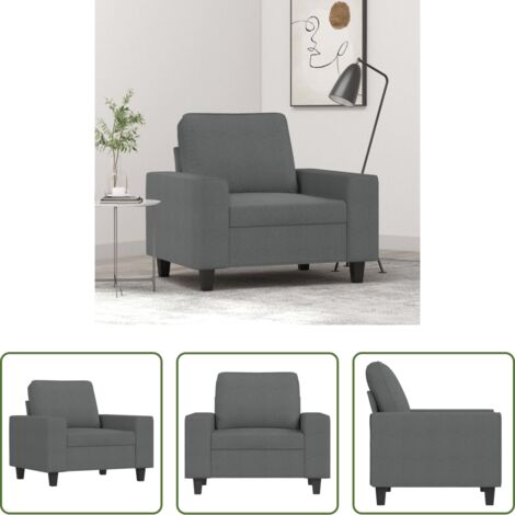 Poltrona in tessuto -  Poltrona Grigio Scuro 60 cm in Tessuto