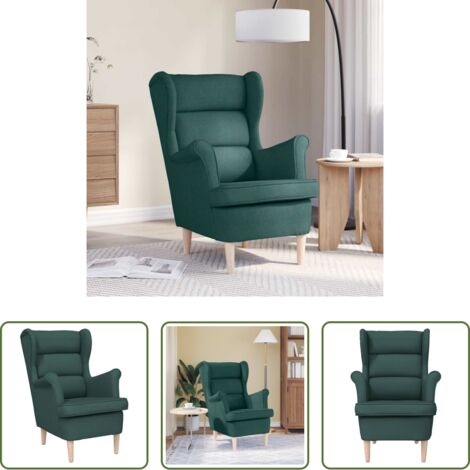 Poltrona in tessuto -  Poltrona Verde Scuro 74x84x100 cm in Tessuto