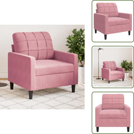 Poltrona in tessuto - vidaXL Poltrona Rosa 60 cm Velluto - Poltrona con imbottitura