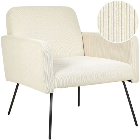 Poltrona in velluto beige chiaro Snelle Gambe In Metallo Narken