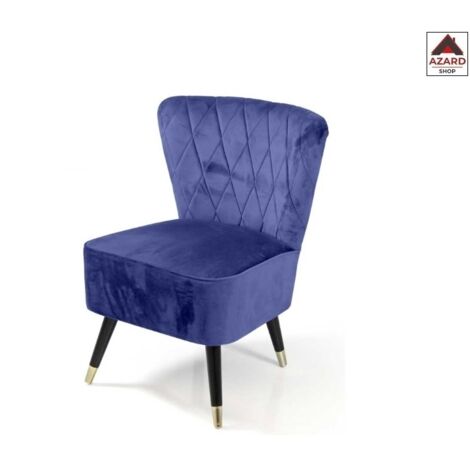 POLTRONA IN VELLUTO CON GAMBE NERE 63,5 X 66 X 84 CM CM COLORE BLU