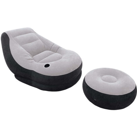 Poltrona in velluto con poggiapiedi 130 x 99 x 76 cm INTEX 68564