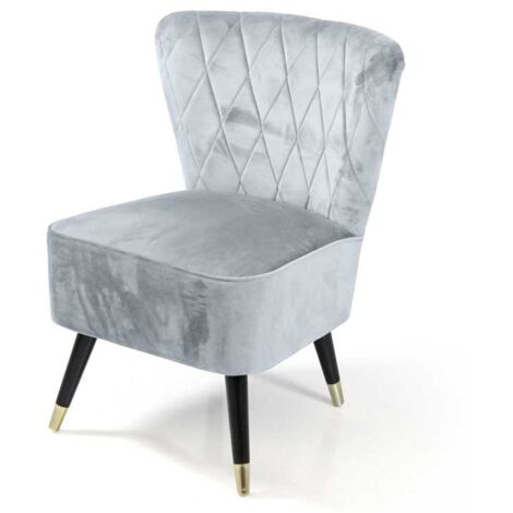 Poltrona in velluto design retro cielo cm 84h