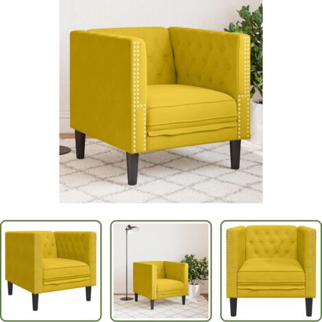 Poltrona in velluto -  Poltrona Chesterfield Gialla in Velluto