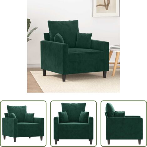 Poltrona in velluto -  Poltrona Verde Scuro 60 cm Velluto