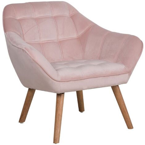 Poltroncina Imbottita Per Bambini 58x40,5x49 Cm Con Poggiapiedi Rosa