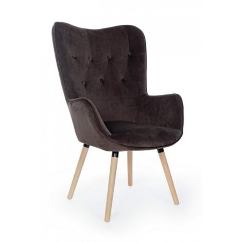 Poltrona "Juliet" per interno, Struttura In Legno 68 x 76 x 105h cm -Marmotta