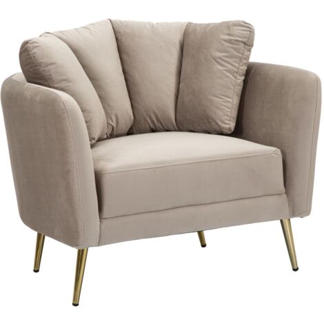 Poltrona Kiev 88x74x77 cm in Poliestere GREY/Oro
