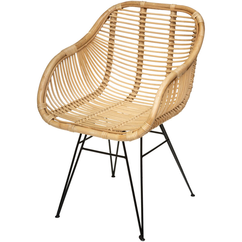 Atmosphera Poltrona In Metallo E Rattan Koeta Cr ateur D'Int rieur