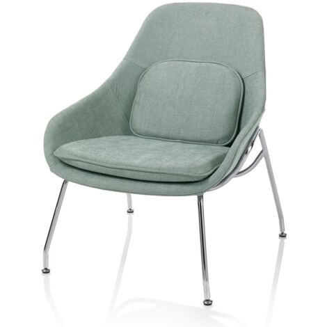 Poltrona LAZY verde menta in metallo e tessuto