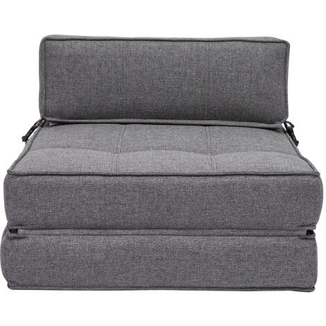 Poltrona letto 1 posto in tessuto grigio KATY