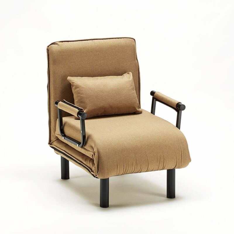 Poltrona Letto Brandina Pieghevole In Tessuto Deborah Beige
