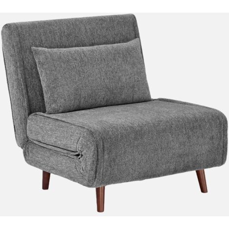 Poltrona letto convertibile in tessuto ciniglia
