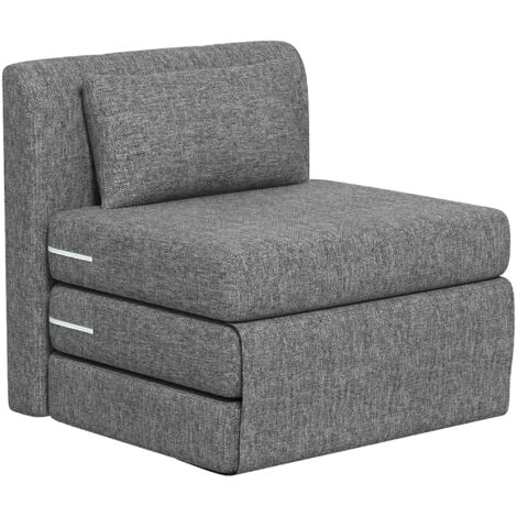 Poltrona Letto Singolo da Terra Salvaspazio 80x75x74 cm in Tessuto Grigio
