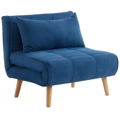 Poltrona letto XL in tessuto Blu - CHILA