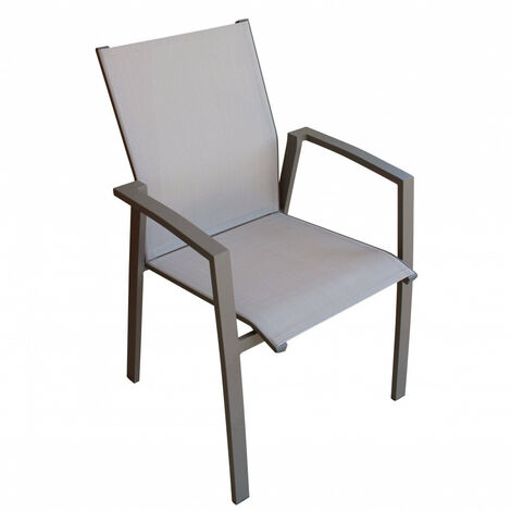 Poltrona Maili Impilabile 57x61x89 h cm in Alluminio Taupe