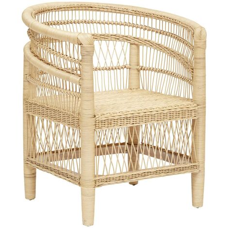 Poltrona malevio in mogano e rattan h82cm - Atmosphera créateur d'intérieur