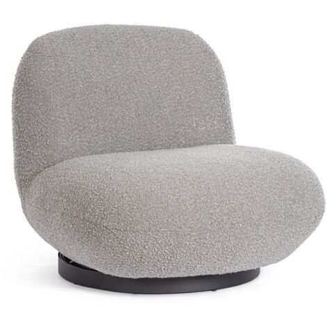 Poltrona "Margot" per interno, Struttura In Legno Compensato 81 x 95 x 71h cm -Grigio Boucle