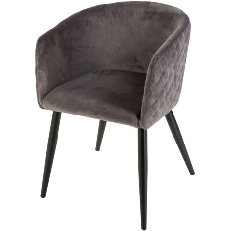 Poltrona Marlo in velluto grigio ardesia - Atmosphera créateur d'intérieur