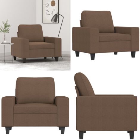Poltrona Marrone 60 cm in Tessuto - Poltrona in tessuto - Poltrona con imbottitura