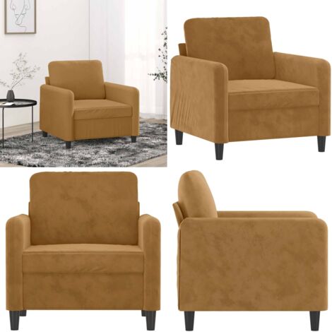 Poltrona Marrone 60 cm Velluto - Poltrona marrone - Poltrona con imbottitura