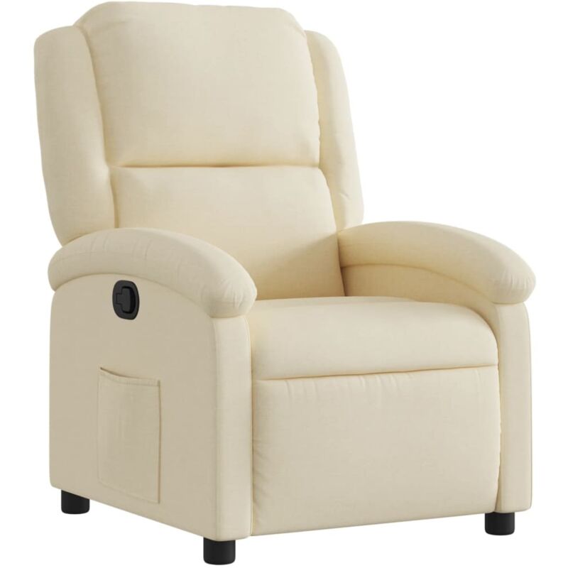 Poltrona Reclinabile In Tessuto Crema Vidaxl