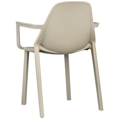 Poltrona mod. PIU'  con braccioli tortora set 4pz.