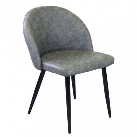 Poltrona moderna in ecopelle e metallo Sissy - Grigio
