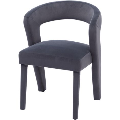 Poltrona moderna in velluto, sedia imbottita grigia, portata fino a 150 kg, adatta a soggiorno, camera da letto, ufficio (59x60x79 cm)