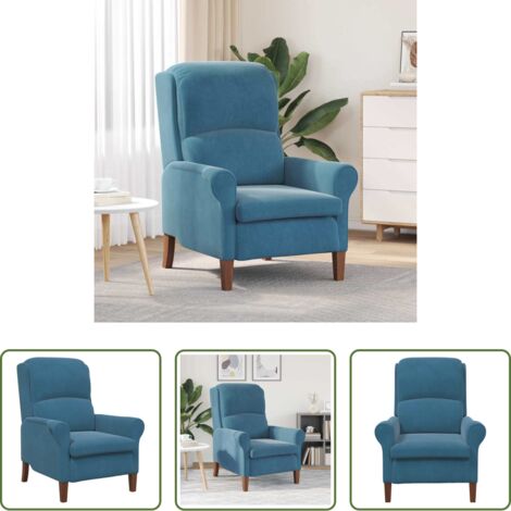 Poltrona moderna -  poltrona Blu 76 x 94 x 102 cm Velluto