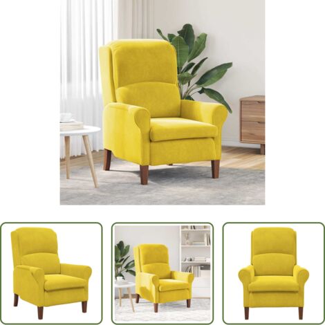 Poltrona moderna -  poltrona Giallo 76 x 94 x 102 cm Velluto