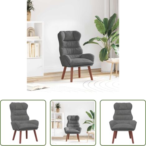 Poltrona moderna -  poltrona Grigio scuro 69 x 74 x 93 cm Velluto