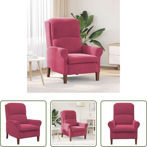 Poltrona moderna -  poltrona Rosso vino 76 x 94 x 102 cm Velluto