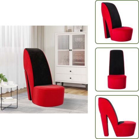 Poltrona moderna - vidaXL Poltrona a Forma di Scarpa con Tacco Alto in Velluto Rosso - Sedia stravagante