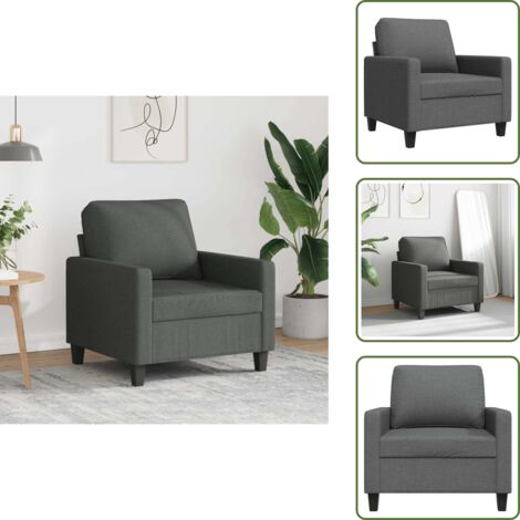 Poltrona moderna - vidaXL Poltrona Grigio Scuro 60 cm in Tessuto - Poltrona per casa