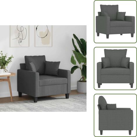 Poltrona moderna - vidaXL Poltrona Grigio Scuro 60 cm in Tessuto - Poltrona per casa
