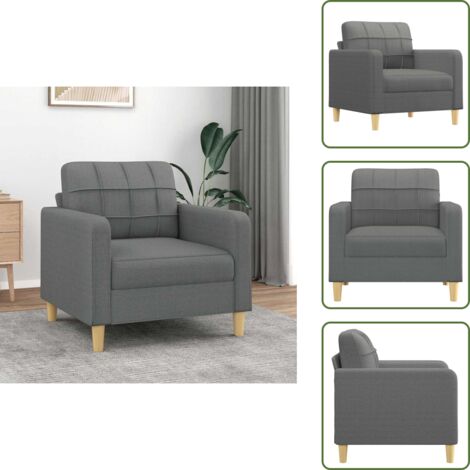 Poltrona moderna - vidaXL Poltrona Grigio Scuro 60 cm in Tessuto - Poltrona per casa