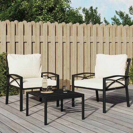 BONNEVIE Poltrona moderno,Sedia Relax da Giardino con Cuscini Sabbia 68x76x79 cm Acciaio -EBV77666