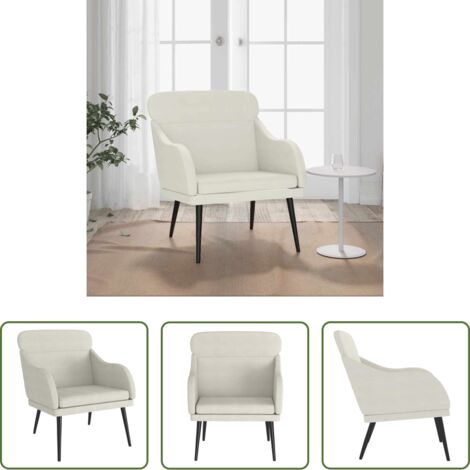 Poltrona morbida -  Poltrona Crema 63x76x80 cm Velluto