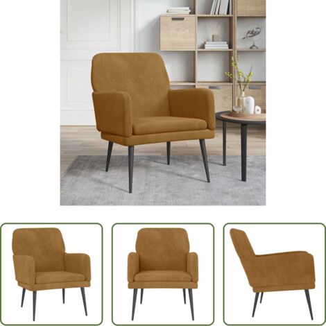 Poltrona morbida -  Poltrona Marrone 62x79x79 cm Velluto