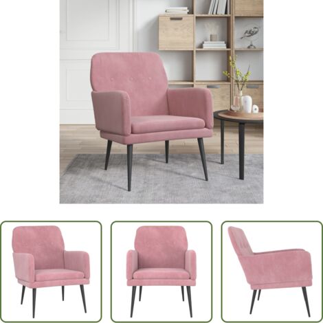 Poltrona morbida -  Poltrona Rosa 62x79x79 cm Velluto
