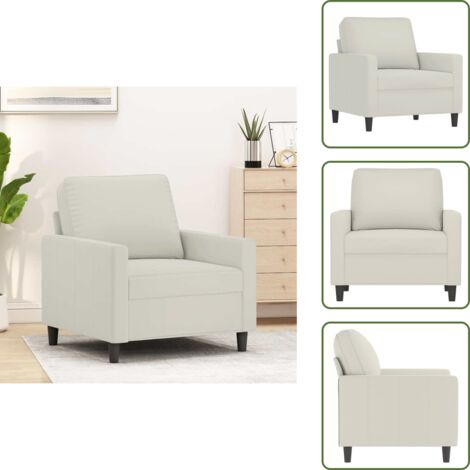 Poltrona morbida - vidaXL Poltrona Crema 60 cm Velluto - Poltrona moderna