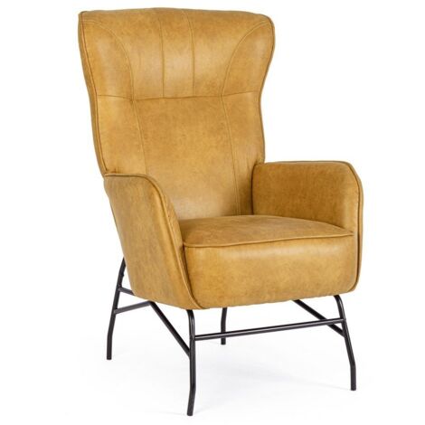 Poltrona "Nasira" per interno, Struttura In Acciaio, Gambe In Acciaio Verniciato A Polvere 70 x 84 x 109h cm -Senape