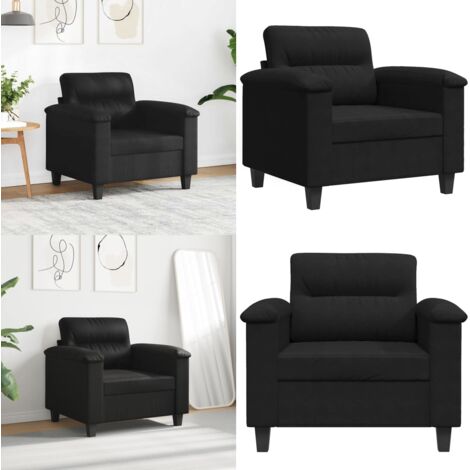 Poltrona Nera 60 cm in Microfibra - Poltrona nera - Seduta confortevole