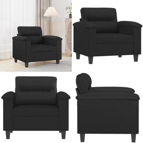 Poltrona Nera 60 cm in Similpelle - Poltrona nera - Poltrona con schienale