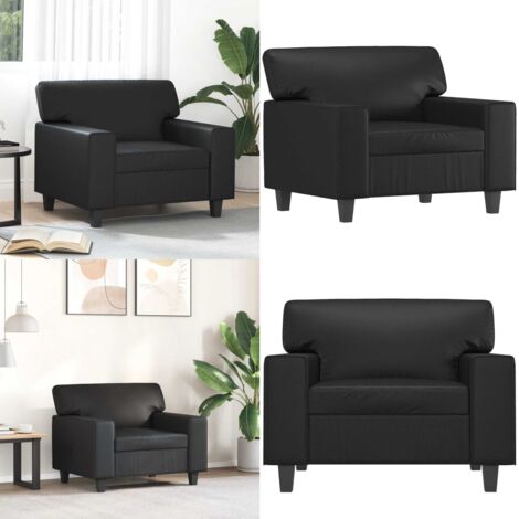 Poltrona Nera 60 cm in Similpelle - Poltrona nera - Poltrona moderna