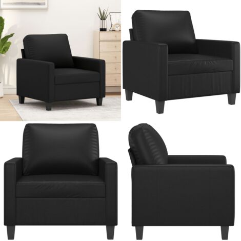 Poltrona Nera 60 cm in Similpelle - Poltrona nera - Poltrona per casa