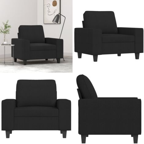 Poltrona Nera 60 cm in Tessuto - Poltrona nera - Poltrona per casa
